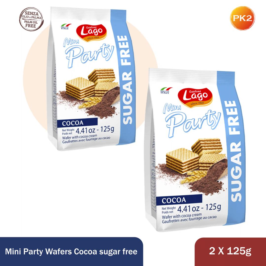 Lago Mini Party Wafers Cocoa Cream Sugar Free 250g (Pack of 2)