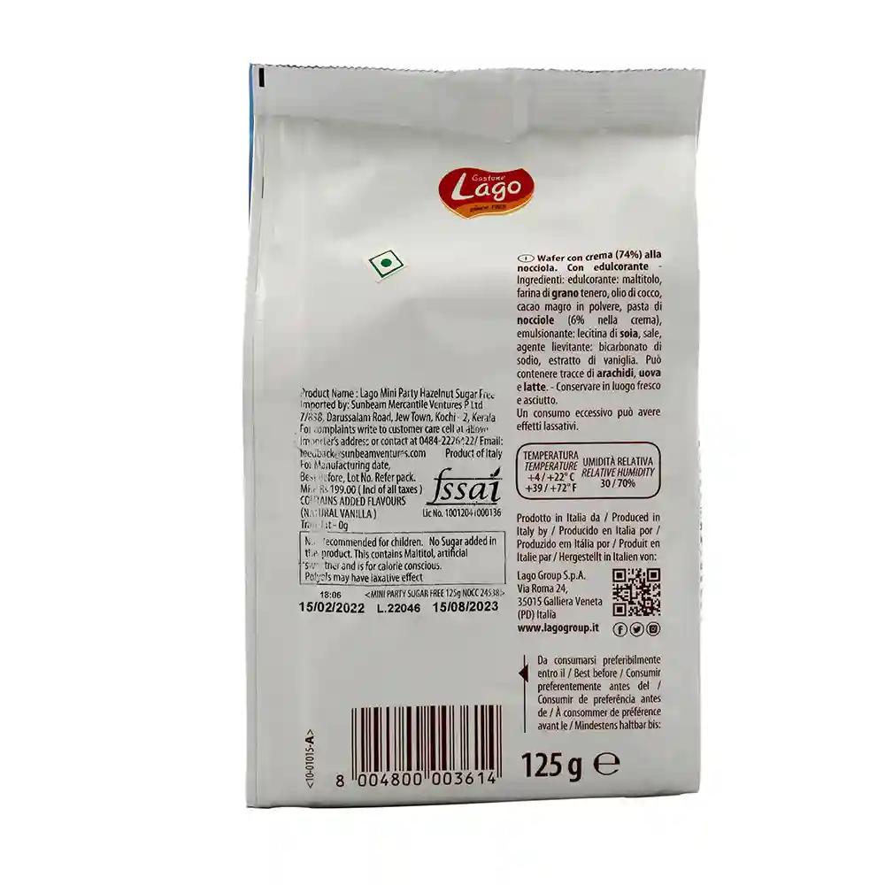 Lago Mini Party Wafers Hazelnut Cream Sugar-Free 125g