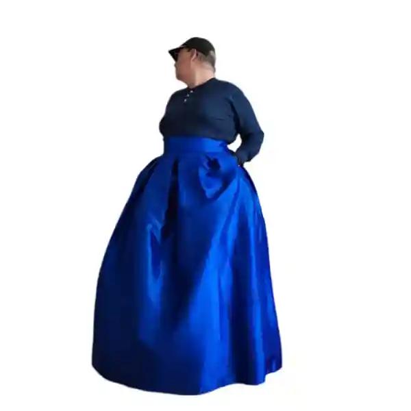 Royal blue maxi skirt plus size sales