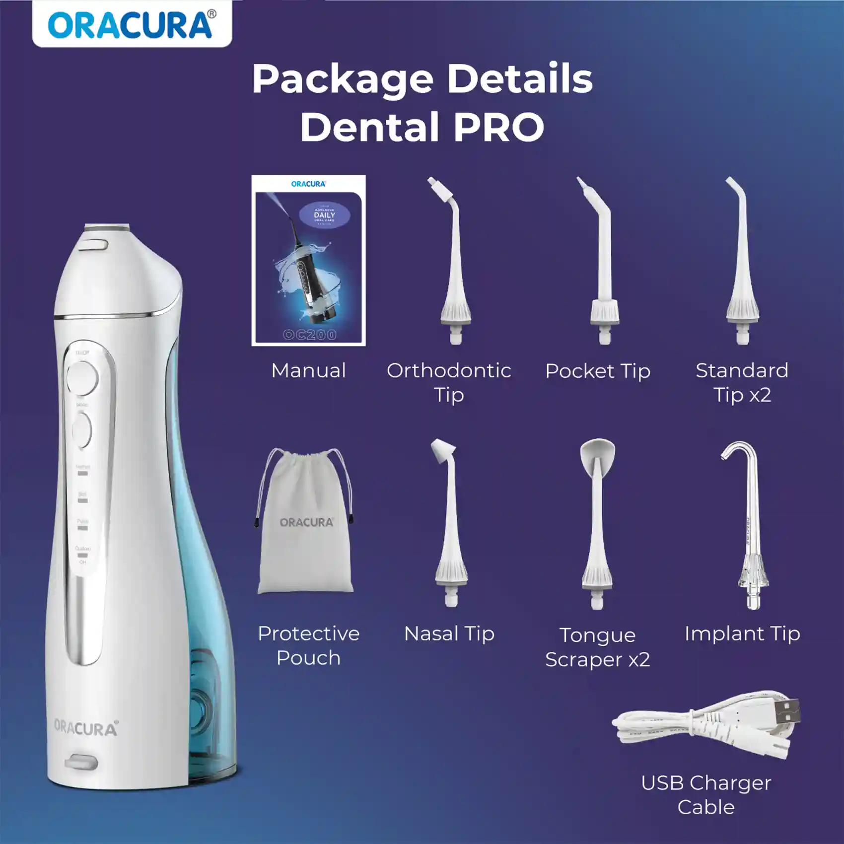 OC200 Dental PRO Smart PLUS Water Flosser® - White