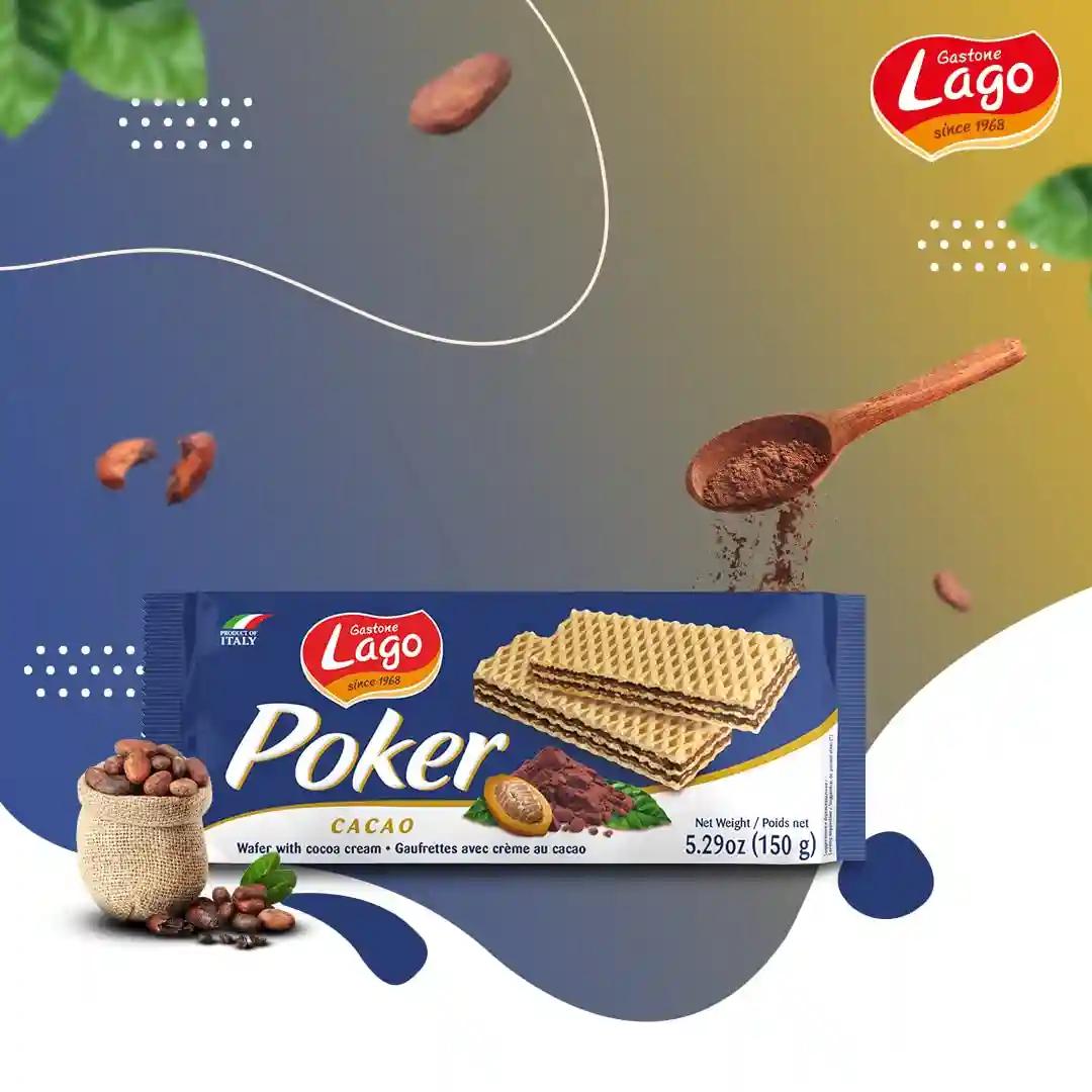 Lago Poker Wafers Cacao 150g