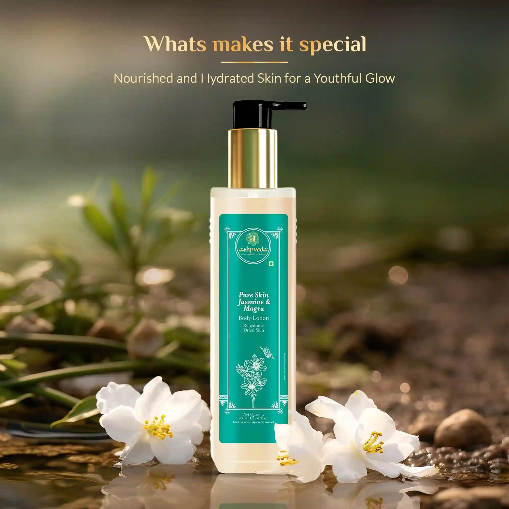 ASHPVEDA Jasmine & Mogra Winter Body Lotion | Ultra Hydrating and UV Protection Body Lotion for Dry Skin (30 ml)