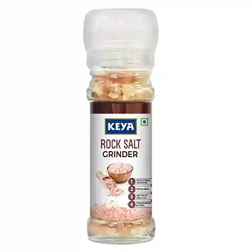 KEYA Combo of Black Pepper Grinder, 50 g, Black Salt Grinder 100 g and Rock Salt Grinder, 100 g