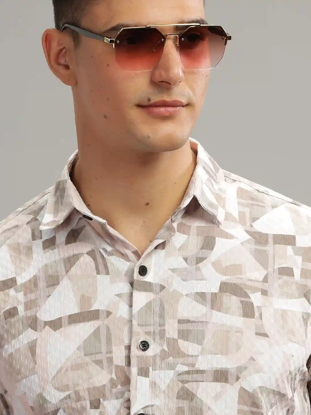 Brown Debar Waffle Shirt S