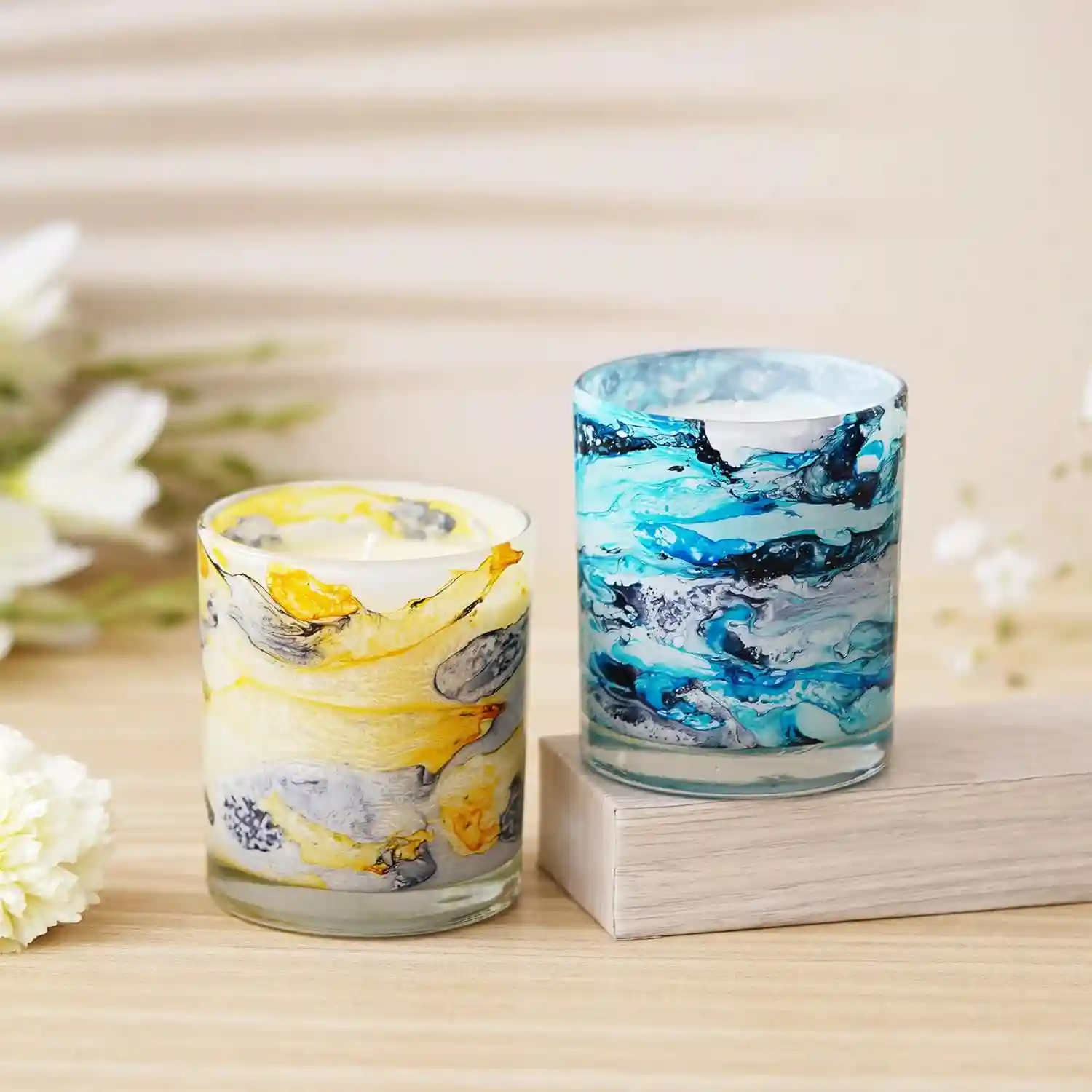 WEBELKART Scented Candles for Home Decor in Small Glass Candles | Scented Candles Gift for Home and Office Decor (Design-3)