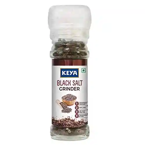 KEYA Combo of Black Pepper Grinder, 50 g, Black Salt Grinder 100 g and Rock Salt Grinder, 100 g