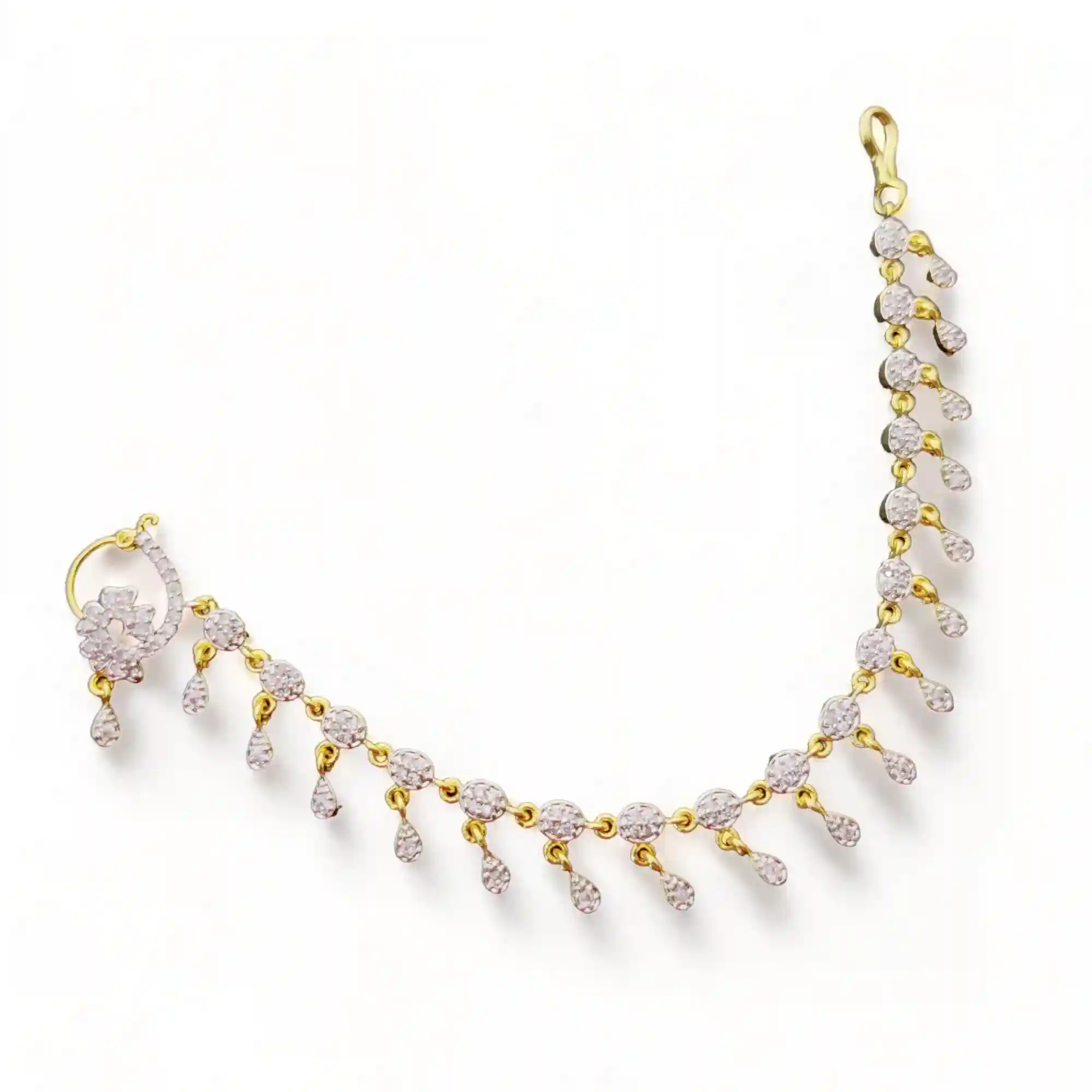 Dazzling Gemstone Nose Pin White