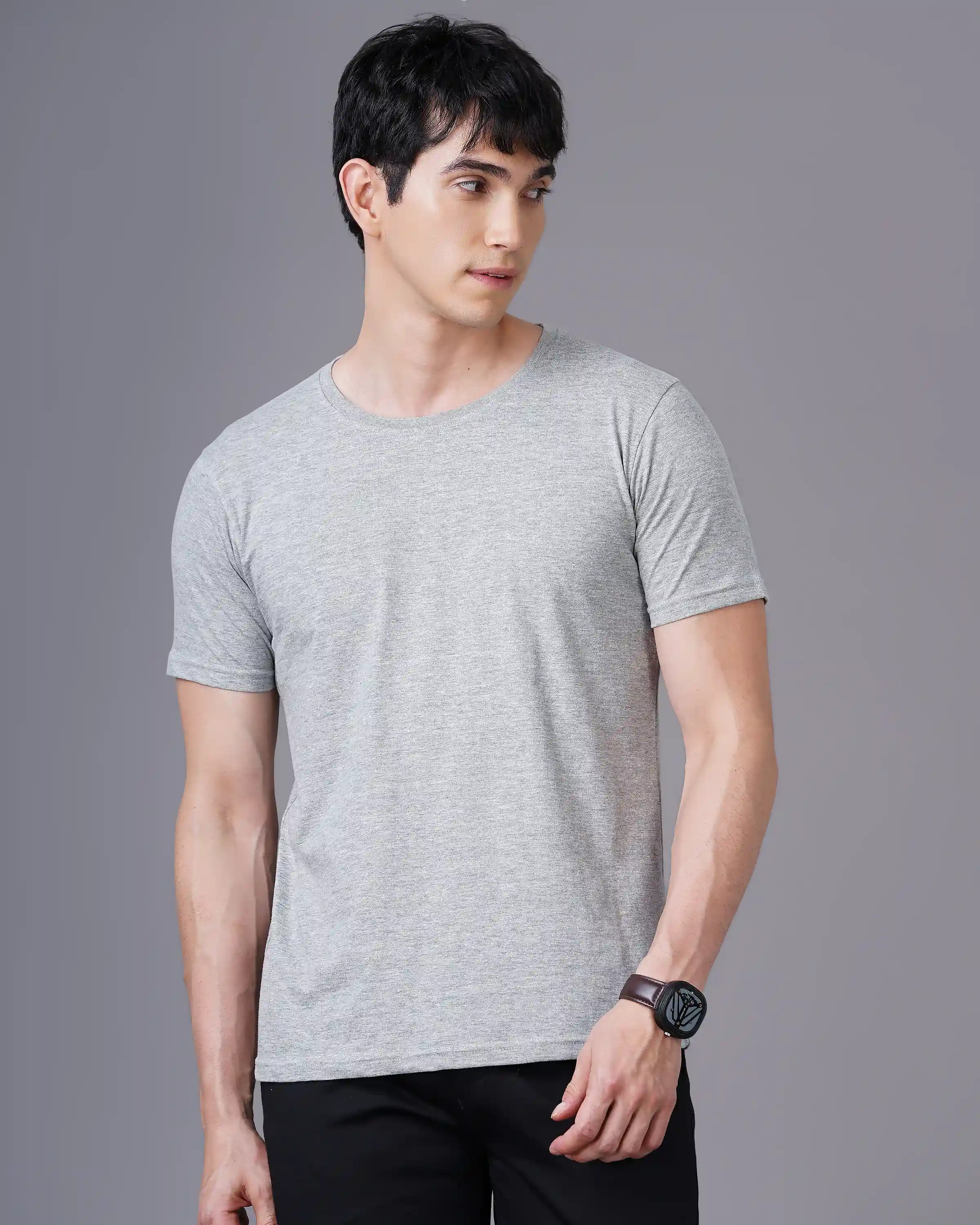 Grey Melange T-Shirt M