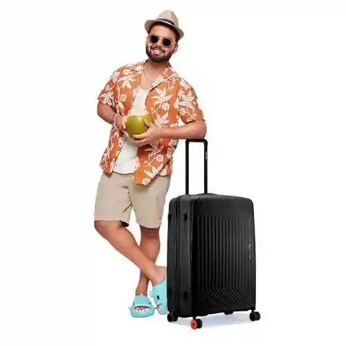 Nasher Miles Coorg Hard-Sided Polypropylene Luggage Set of 2 Black Trolley Bag|Suitcase (55 & 65 cm)
