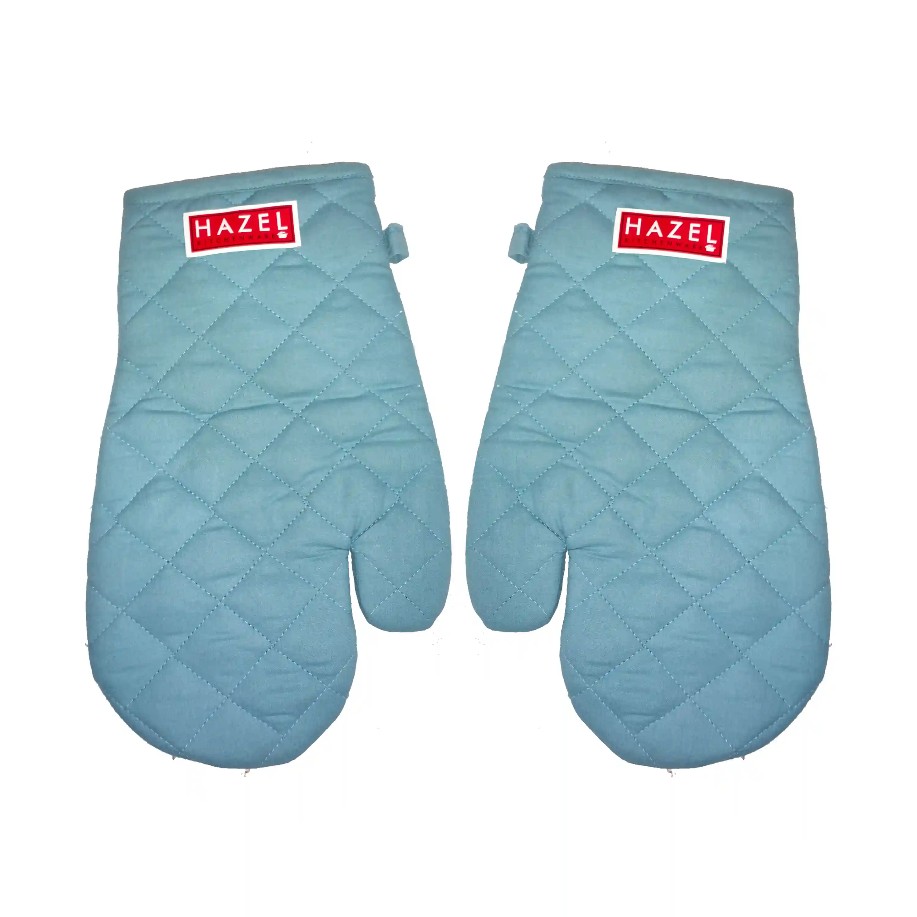 Hazel Cotton Microwave Oven Gloves Heat Resistant Potholder Mitten Gloves for Baking, Set of 2