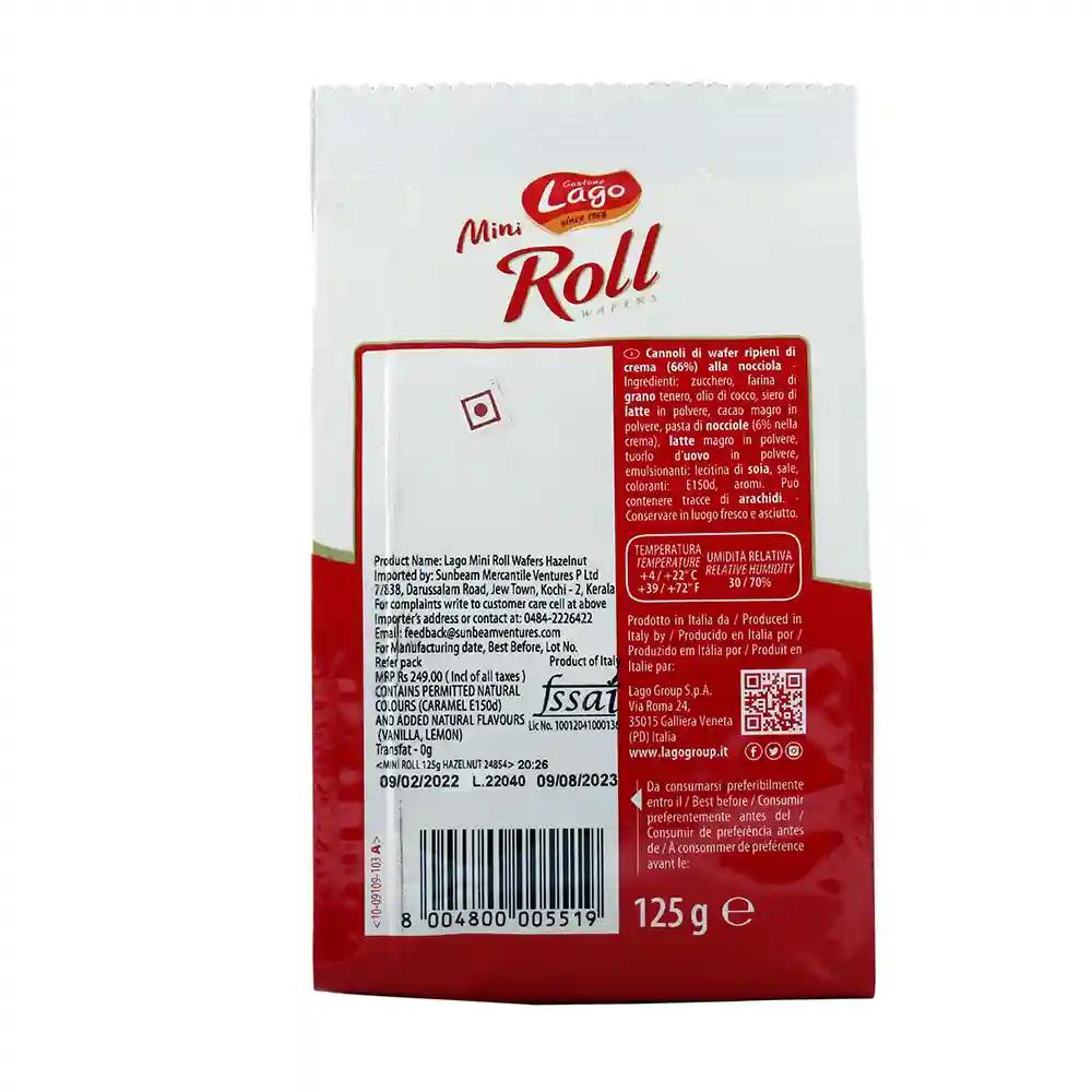 Lago Mini Roll Hazelnut 125g