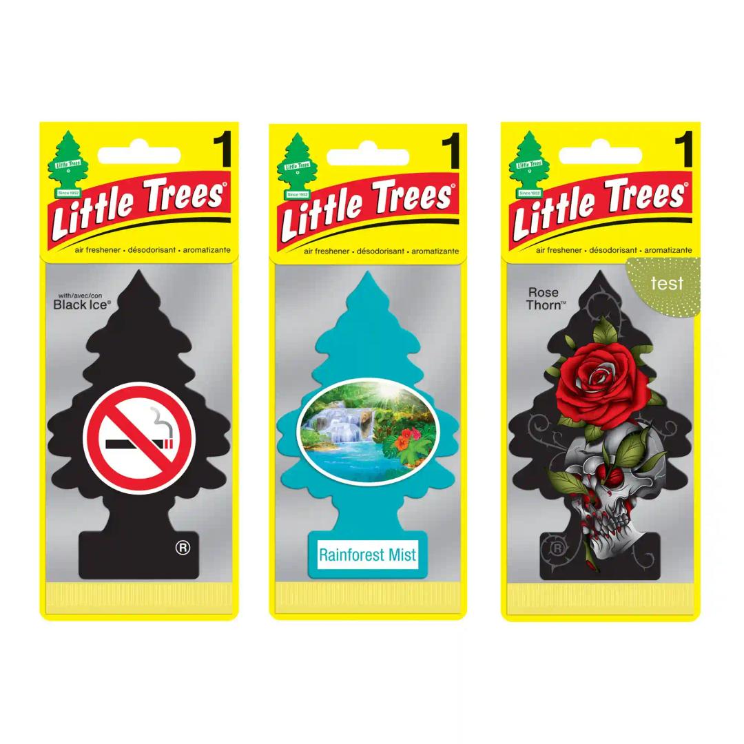 LITTLE TREES No Smoking Air|Rainforest Mist|Rose Thorn|Hanging Trees|Combo of 3