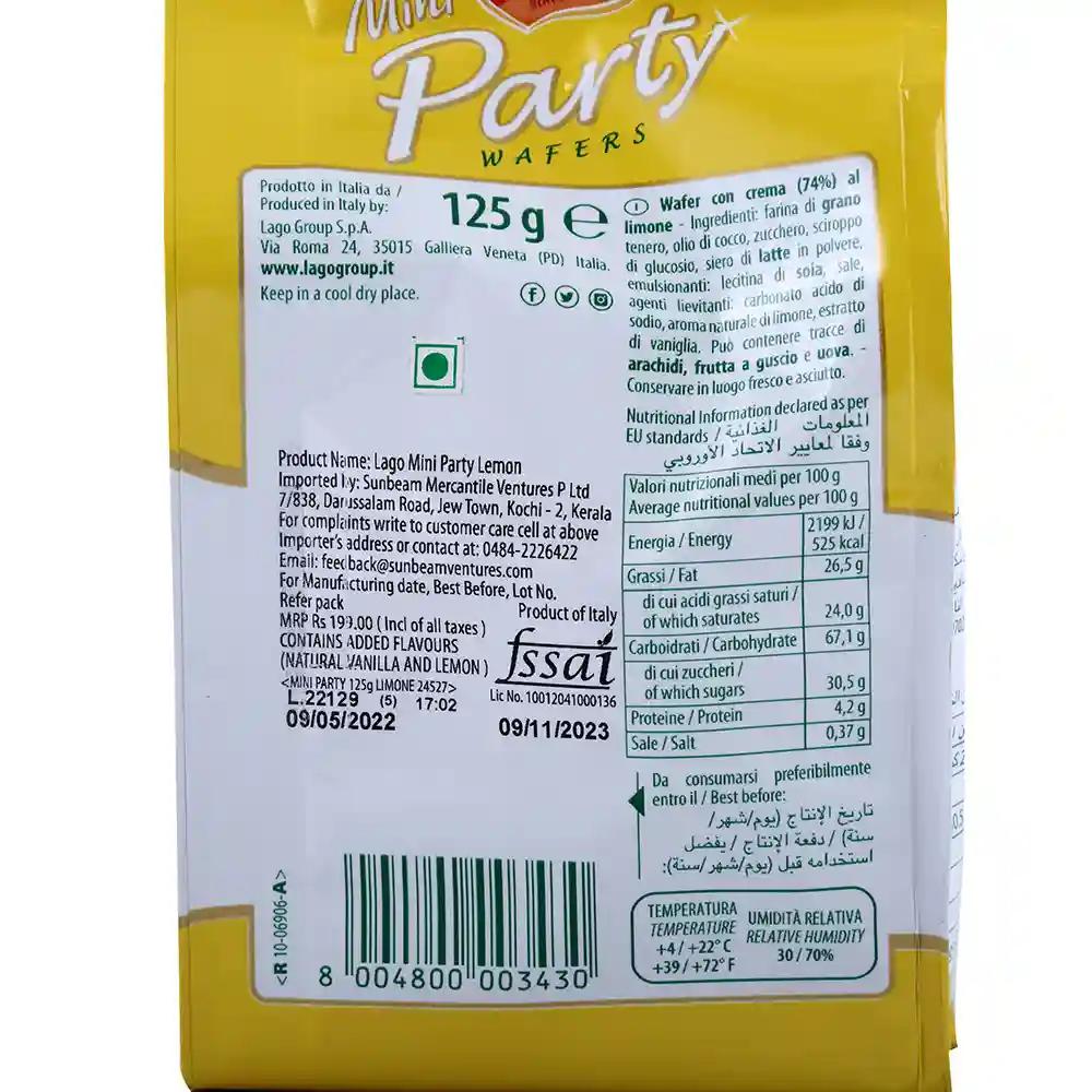 Lago Mini Party Wafers Lemon Cream 125g