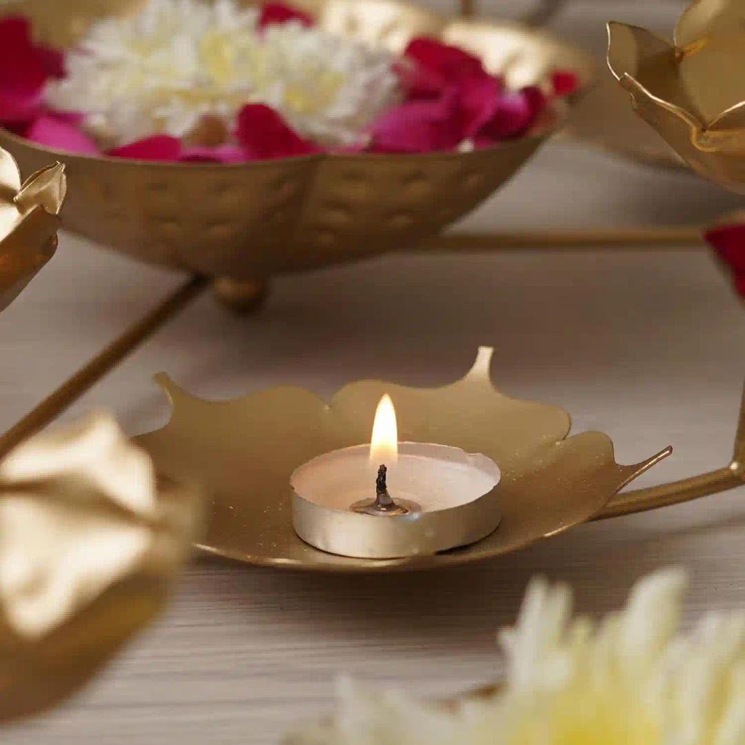 Lotus Urli selling Bowl Candle Floating Bowl Tea Light Holder Bowl Golden Urli Decor Centerpiece Size (14 inch)