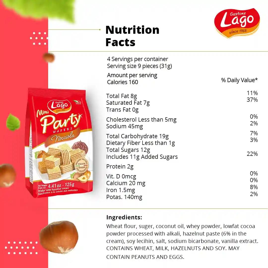 Lago Mini Party Wafers Hazelnut Cream 125g