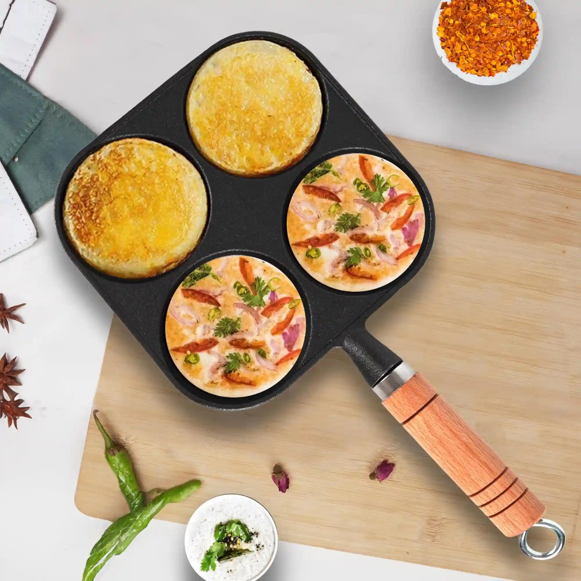 SOLARA Crownstone Premium Cast Iron Tawa for Dosa, Tawa for Dosa, Uthappam, Roti, Chapati, Naan, Gas & Induction Friendly, Dosa Tawa Cast Iron, Cast Iron Cookware