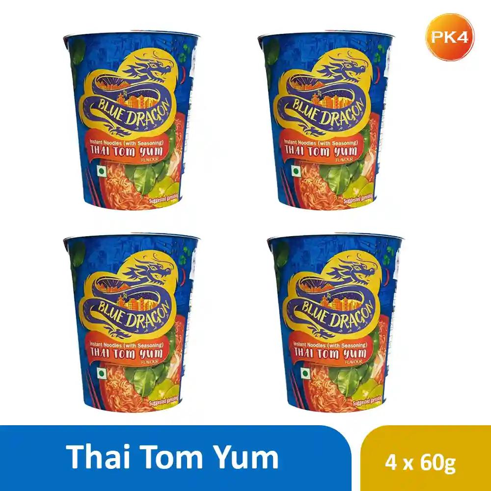 Blue Dragon Instant Cup Noodle Thai Tom Yum 63 gms (Pack of 4)