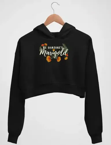 Be someone's Marigold - Women's crop hoodie - Black - XS