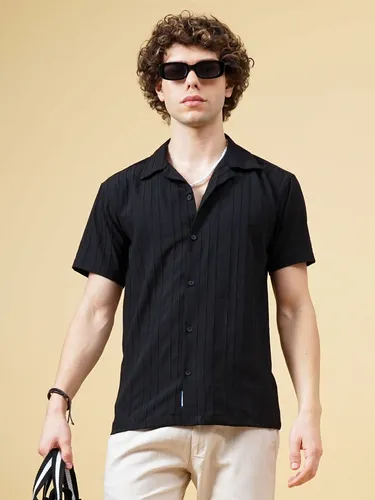 Black Strix Striped Shirt M