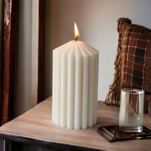 Fat Pillar Candle - Vanilla White