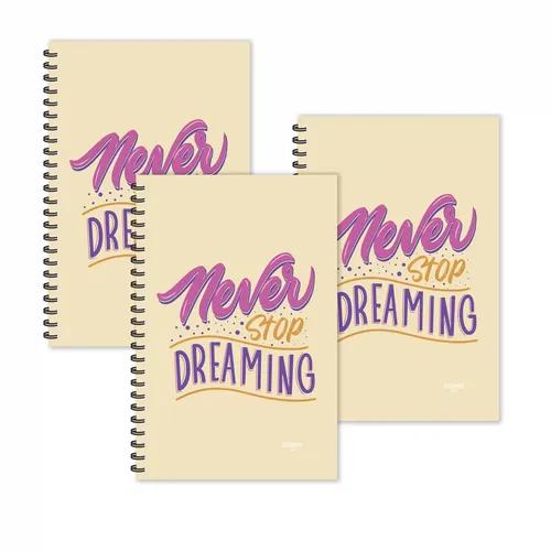 Never Stop Dreaming Motivational Ruled Diaries - Pack Of 3