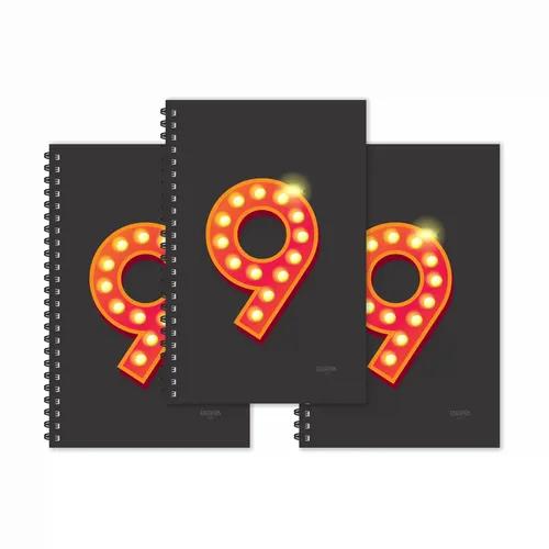 Number 9 - Numeric Ruled Diaries - Pack Of 3