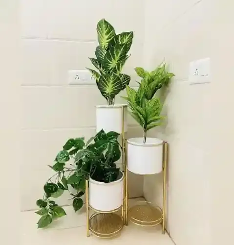 AMASS HANDICRAFTS Metal Plant Stand, 6 Tier Indoor Outdoor Flower Pot Stand Holder Shelves, Foldable Decorative Display Rack for Potted Plant for Patio Garden, Living Room, Standard