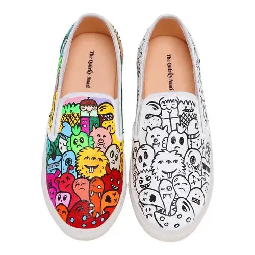 THE QUIRKY NAARI Color Me Up Slipons - Show Off Your Unique Flair | Multicolor - 3 UK