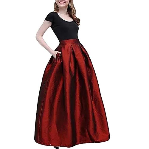 Custom Made Taffeta Floor Length Skirt: Elegance For Special Occasions - Xs