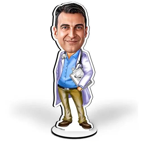 Trove Treasure Caricature Personalized Gifts for Doctor Male, Height 8 inch (CAR-28)