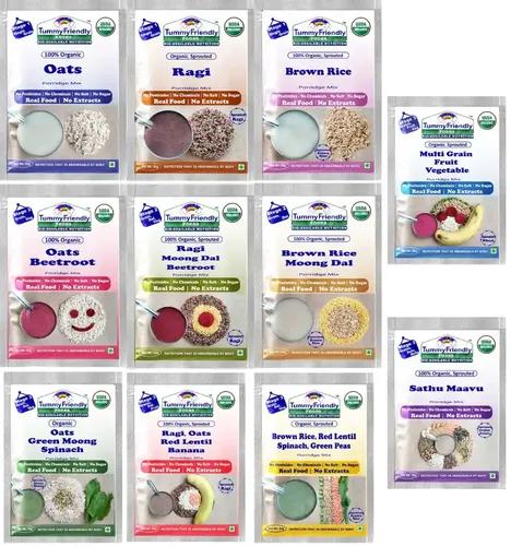 Tummyfriendly Foods Certified Stage1, Stage 2, Stage 3 Porridge Mixes | Organic Baby Food For 6,7,8 Months Old Baby |Trial Packs - 11 Packs, 50G Each Cereal (550 G, Pack Of 11)