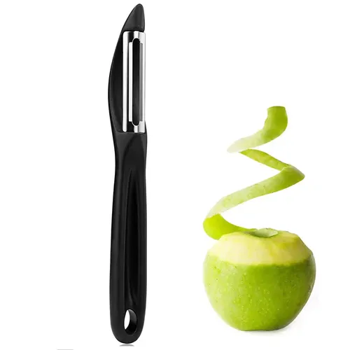ORGANIZEMEE Peeler For Vegetables, Stainless Steel Blade, Ultra Sharp Japan Made Blade With Multifunctional Handle, Kitchen Veggie Scraper 2 In 1 Potato,Peeler Machine Professional [Black Qty:1]