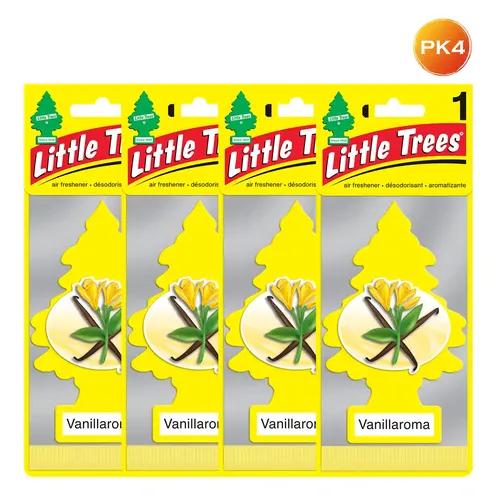 LITTLE TREES Car Freshener - Vanillaroma (Pack of 4)