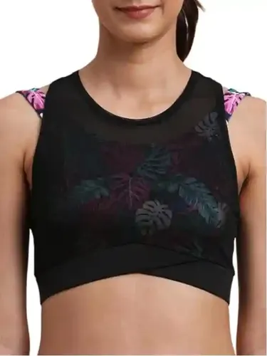VITAWOLF Women's Double Layered Sports Bra with Full Coverage | Non Wired Sports Bra with All Day Comfort (X-Large) Black