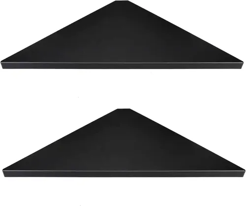 ORGANIZEMEE Corner Shelf For Living Room Versatile Stand, Wall-Mounted Shelves, And Decorative Rack,Bedroom, Office, And More -Perfect For Displaying Trophy,Tv,Plants Decorative Items [Black Set Of 2]