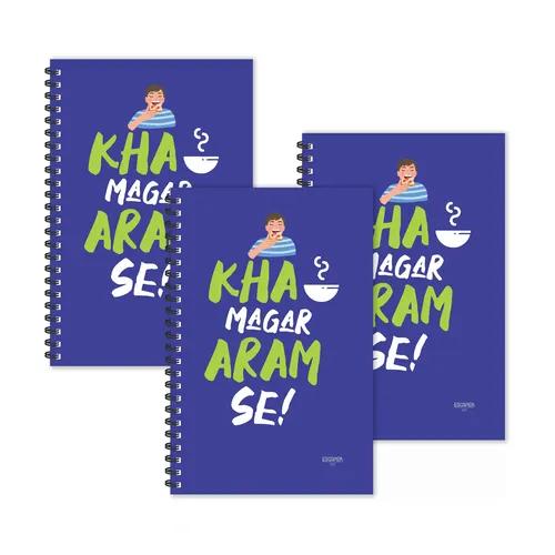 Kha Magar Aram Se Hindi Quotes Ruled Diaries - Pack Of 3