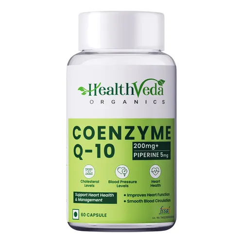 Health Veda Organics Coq10 (Coenzyme) Supplement for Good Heart Health, 60 Veg Capsules