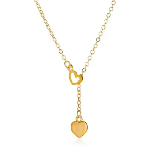 Double Heart Pendant Gold Plated Neckpiece