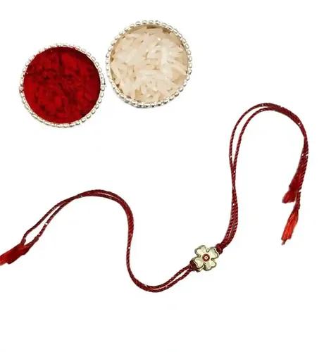 Floral Twisted Thread Rakhi