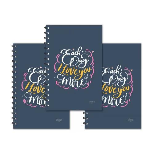 Each Day I Love You More Designer Ruled Diaries - Pack Of 3