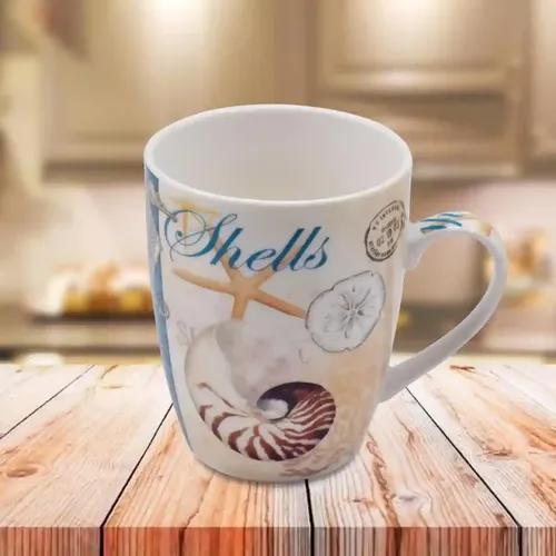 Kookee Printed Ceramic Coffee or Tea Mug with handle for Office, Home or Gifting - 325ml (BPM3403-C)