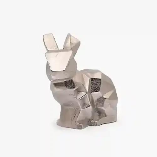 CASA DECOR Modern Abstract Bunny Figurine_Silver_7 Inch Large