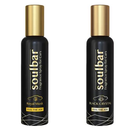 Soulbar Royal Musk & Black Crystal Luxury Car Perfume Spray - 80 Ml (Pack of 2)