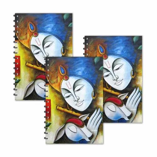 Lord Krishna Cow Modern Art Ruled Diaries - Pack Of 3