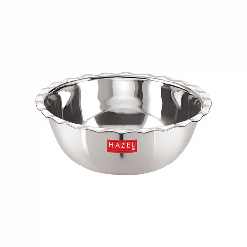 HAZEL Stainless Steel Serving Bowl Wati Vati Katori, 19 cm, 1000 ML, Silver