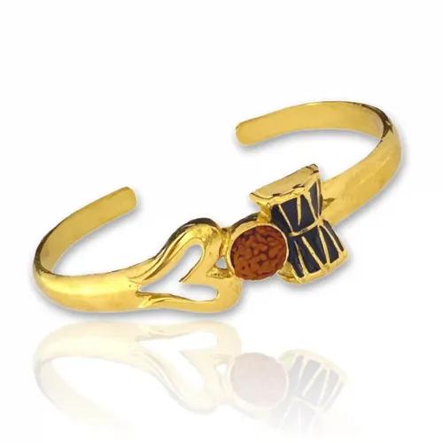 JEWELOPIA Shiva Bracelet Kada for Men & Women(Free Size) (Gold)