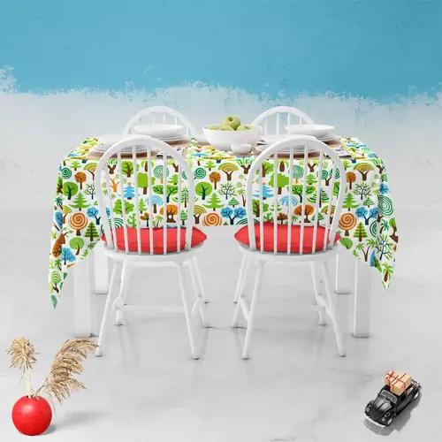ArtzFolio Tree Collection | Table Cloth Cover for Dining & Center Table | Washable Waterproof Polyester Fabric | 8-Seater Table; 54 x 81 inch (137 x 206 cms)