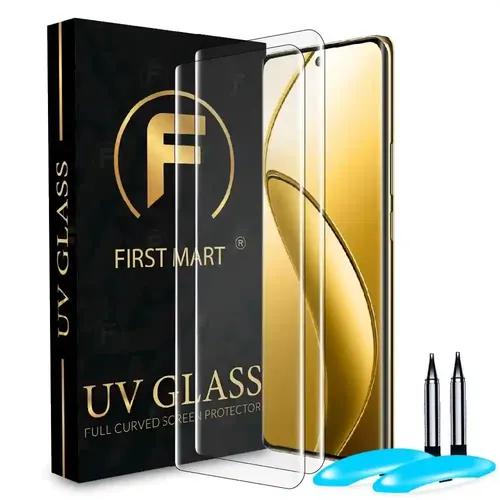 FIRST MART Tempered Glass for Realme 12 Pro 5G / Realme 12 Pro Plus 5G / Realme 11 Pro Plus 5G with Edge to Edge Full Screen Coverage and Easy UV Glue Installation Kit, Pack of 2