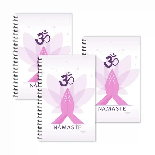 Namaste With Om Ruled Diaries - Pack Of 3