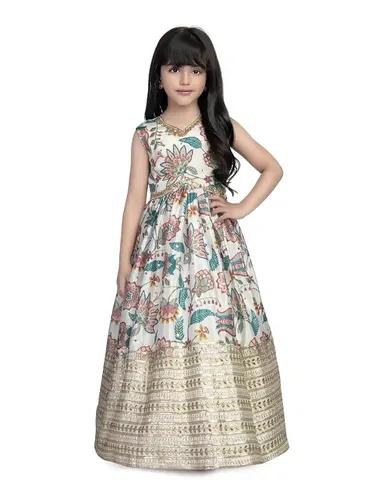 Betty Cream Colored Viscose Fabric Stitched Gown - 10-11 Yrs